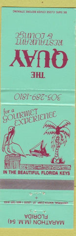 Matchbook Cover - Quay Restaurant Marathon FL