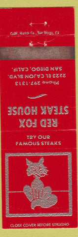 Matchbook Cover - Red Fox Steak House San Diego CA