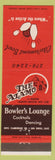 Matchbook Cover - The Alamo Bowing San Diego CA billiards