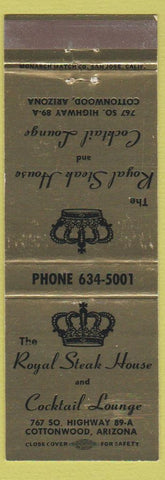 Matchbook Cover - Royal Steak House Cottonwood AZ
