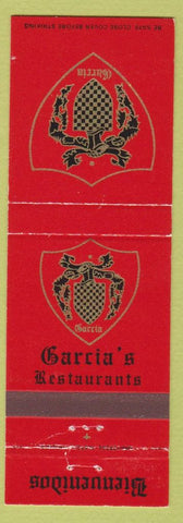 Matchbook Cover - Garcia's Restaurants Scottsdale Phoenix AZ