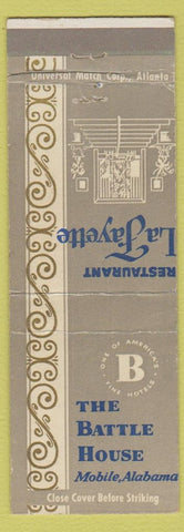 Matchbook Cover - Battle House Mobile AL Restaurant LaFayette