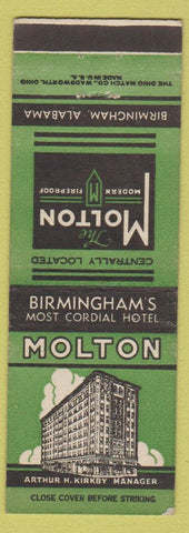 Matchbook Cover - Molton Hotel Birmingham AL