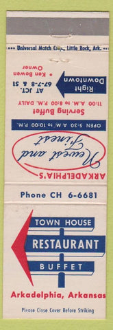 Matchbook Cover - Town House Retsaurant Arkadelphia AR