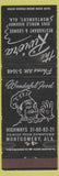 Matchbook Cover - The Riviera Montgomery AL