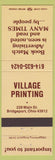 Matchbook Cover - Village Printing Matchbooks Bridgeport OH