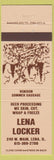 Matchbook Cover - Lena Locker Lena IL Meat Processing