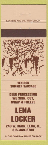 Matchbook Cover - Lena Locker Lena IL Meat Processing