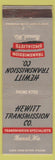 Matchbook Cover - Hewitt Transmission Neenah WI WEAR