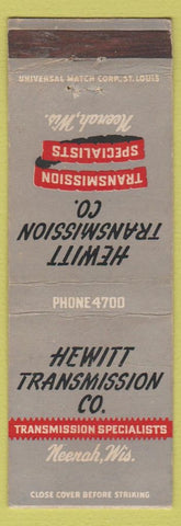 Matchbook Cover - Hewitt Transmission Neenah WI WEAR