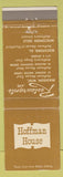 Matchbook Cover - Hoffman House Rockford IL