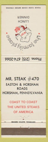 Matchbook Cover - Mr Steak restaurant Horsham PA
