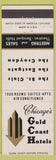 Matchbook Cover - Gold Coast Hotels Chicago IL St Clair Eastgate Croydon