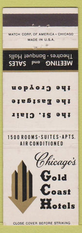 Matchbook Cover - Gold Coast Hotels Chicago IL St Clair Eastgate Croydon