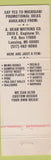 Matchbook Cover - Say Yes to Michigan MI tourism Lansing advertising