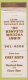 Matchbook Cover - Kirby Vacuum Cleaners Cleveland OH WEAR