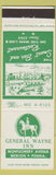 Matchbook Cover - General Wayne Inn Merion PA