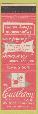 Matchbook Cover - Castleton Hotel New Castle PA