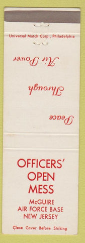 Matchbook Cover - Officers' Open Mess McGuire Air Force Base NJ