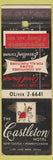 Matchbook Cover - Castleton Hotel New Castle PA
