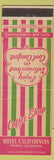 Matchbook Cover - Hotel Californian Fresno CA