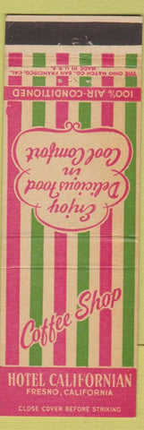 Matchbook Cover - Hotel Californian Fresno CA
