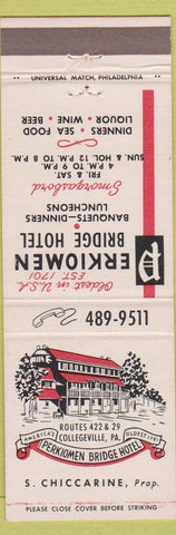 Matchbook Cover - Perkiomen Bridge Hotel Collegville PA