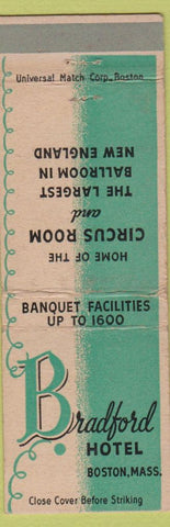 Matchbook Cover - Bradford Hotel Boston MA