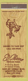 Matchbook Cover - El Charro Mexican Restaurant Lafayette CA