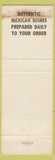 Matchbook Cover - Senor Pepe Mexican Food Sacramento CA