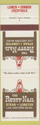 Matchbook Cover - Rusty Nail Steak Lobster Phoenix Glendale Chandler AZ
