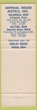 Matchbook Cover - Imperial House Motels Columbus OH Dayton Sidney WEAR