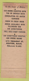 Matchbook Cover - Bradford Hotel Boston MA