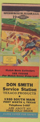 Matchbook Cover - Don Smith Texaco oil gas Fort Worth TX