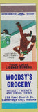 Matchbook Cover - Woodsy's Grocery Cambridge City IN