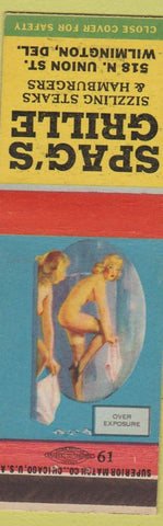 Matchbook Cover - Spag's Grille Wilmington DE pinup hamburgers