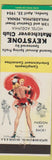 Matchbook Cover - Keystone Match Club Philadelphia PA 1954 pinup