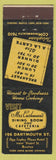 Matchbook Cover - Mrs Cushman's Dining Room Boston MA