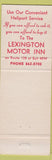 Matchbook Cover - Lexington Motor Inn Lexington MA