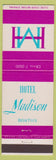Matchbook Cover - Hotel Madison Boston MA