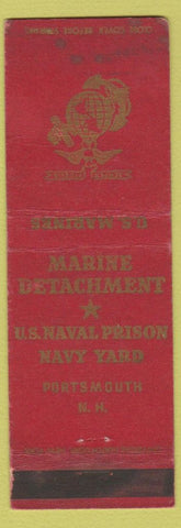 Matchbook Cover - US Marines US Naval Prison Portsmouth NH WORN