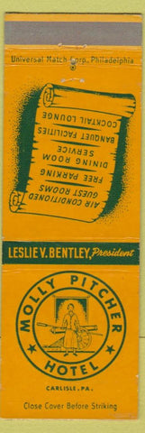 Matchbook Cover - Molly Pitcher Hotel Carlisle PA WORN