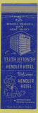 Matchbook Cover - Hendler Hotel Johnstown PA