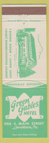 Matchbook Cover - Green Gables Hotel Lewistown PA