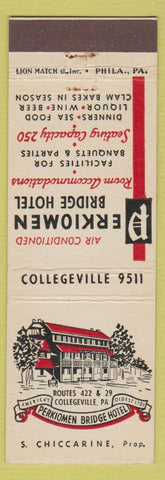 Matchbook Cover - Perkiomen Bridge Hotel Collegville PA