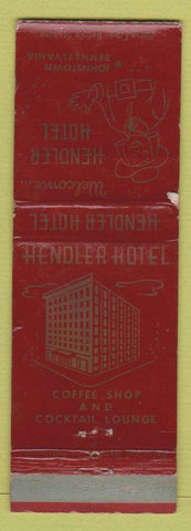 Matchbook Cover - Hendler Hotel Johnstown PA WORN