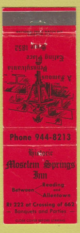 Matchbook Cover - Moselem Springs Inn PA WEAR