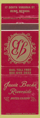 Matchbook Cover - Jessie Beck's Riverside Hotel Casino Reno NV
