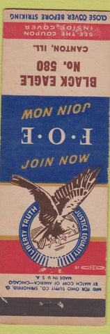 Matchbook Cover - Eagles Club Canton IL