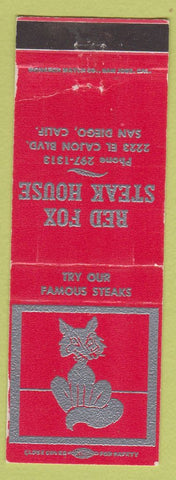 Matchbook Cover - Red Fox Steak House San Diego CA